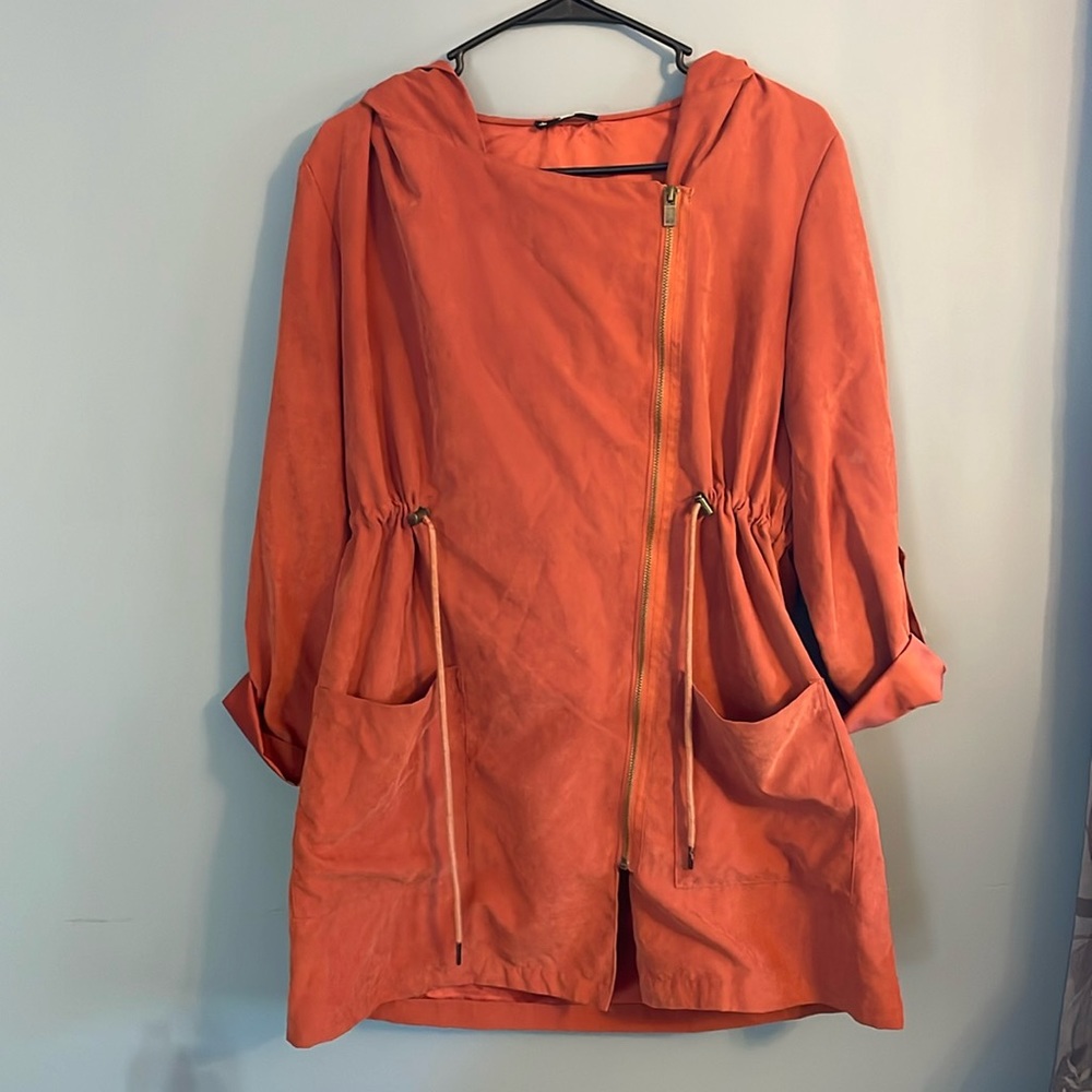 Orange asymmetrical jacket